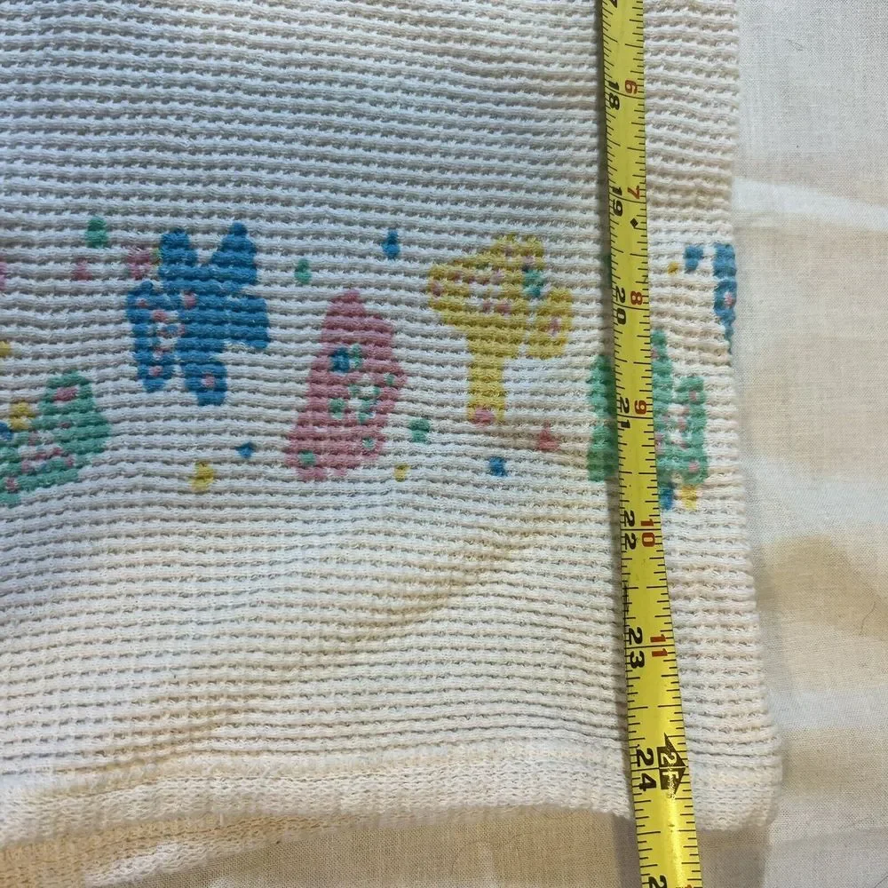 Vtg Baby Morgan‎ Cotton Blanket Thermal Waffle Bears 28x30